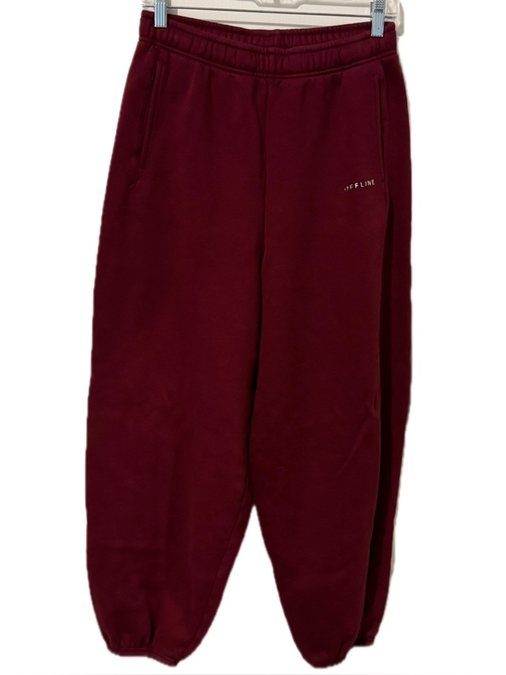aerie Burgundy 'OFFLINE' Baggy Sweatpants